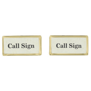 Call Sign Ham Radio Gold-plated Cuff Links