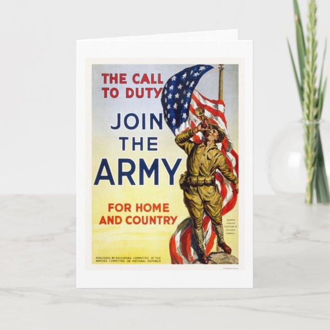 Call to Duty - Join the Army for Home and Country Card (Front)