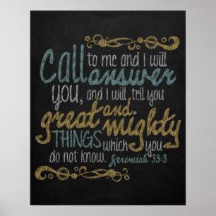 Call to me Chalkboard Art Poster