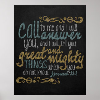 Call to me Chalkboard Art Poster
