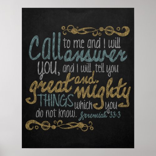 Call to me Chalkboard Art Poster