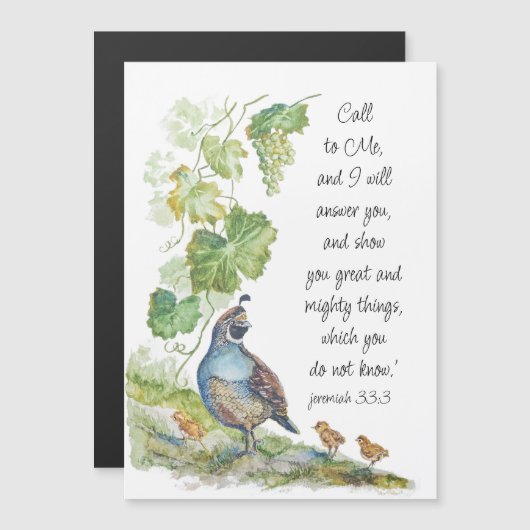Call to Me Scripture Inspiration California Quail (Front/Back)