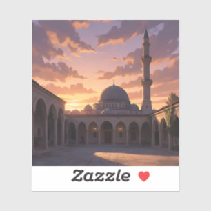 Call To Prayer – Mosque Minaret Art Square Sticker