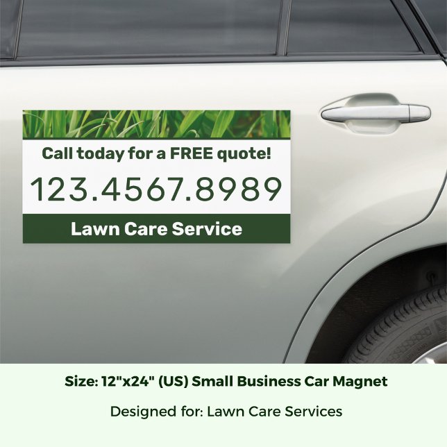 Call Today Professional Lawn Care Service Car Magnet (Call Today Professional Lawn Care Service Car Magnet; Size: 12 x 24 Inch (US))