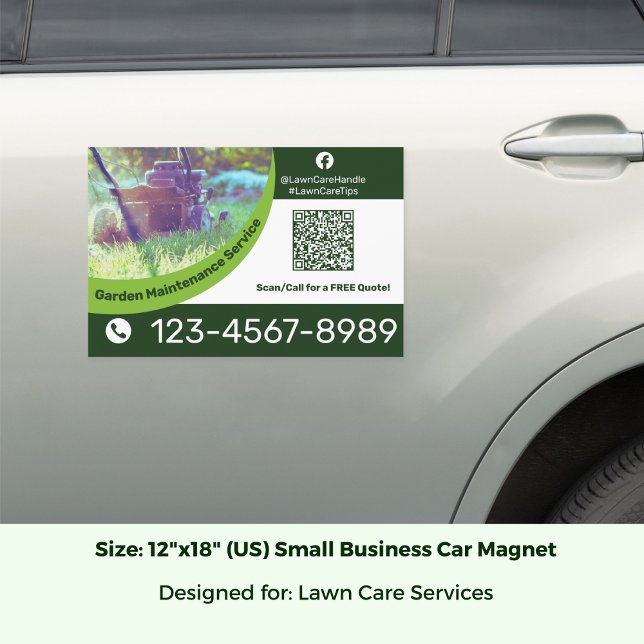 Call Today - Scan Appointment - Lawn Care Service Car Magnet (Call Today - Scan Appointment - Lawn Care Service Car Magnet; Size: 12 x 18 Inch (US))
