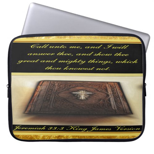 Call unto me and I will answer thee Jeremiah 333 Laptop Sleeve