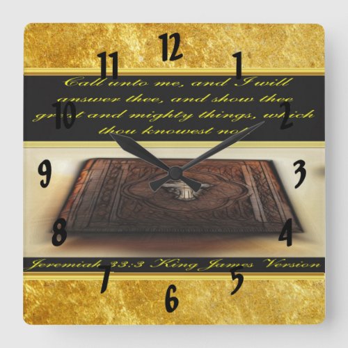 Call unto me and I will answer thee Jeremiah 333 Square Wall Clock