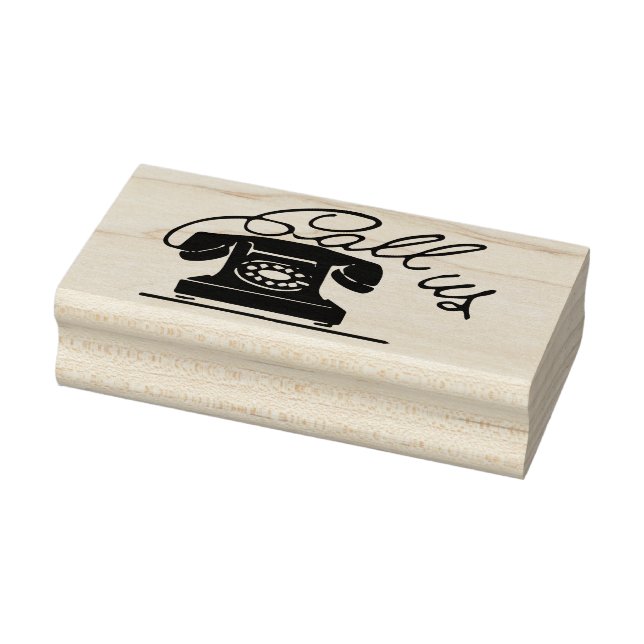 "Call Us" Retro Telephone Rubber Art Stamp (Stamp)