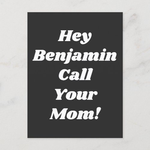 Call Your Mom Quote Funny Gag Gift Personalized Postcard