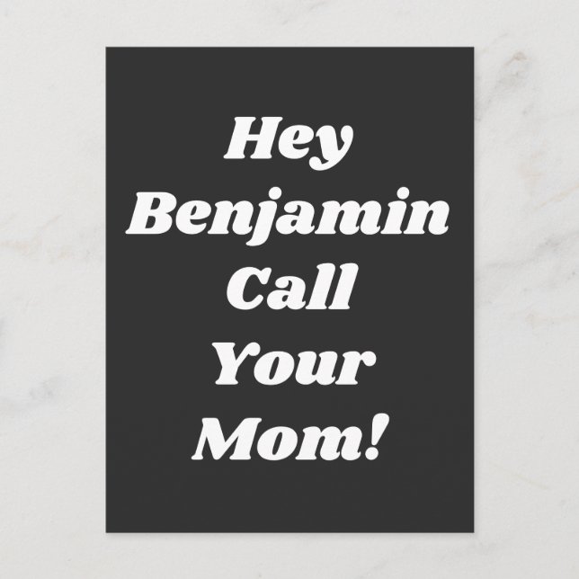 Call Your Mom Quote Funny Gag Gift Personalized Postcard (Front)