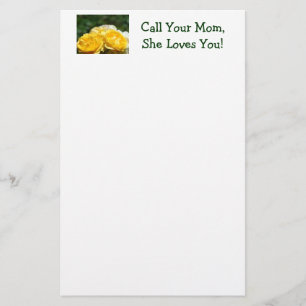 Call Your Mom She Loves You! stationery Moms Roses