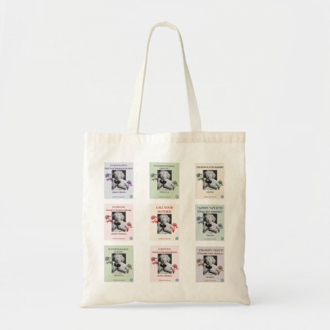 Call Your Mother in 7 Languages Tote Bag (Front)
