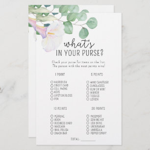 Calla and eucalyptus - What's in your purse game