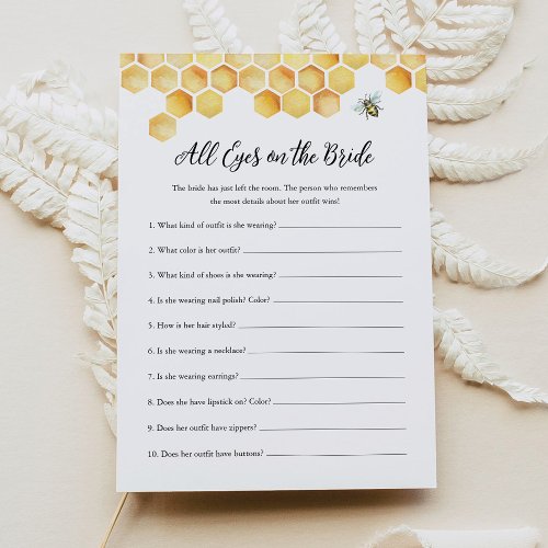 CALLA BEE All Eyes On The Bride Bridal Shower Game Invitation