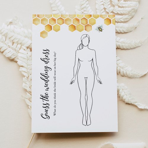 CALLA Bee Guess The Dress Bridal Shower Game Card