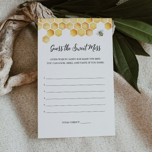 CALLA Bee Guess the Sweet Mess Game Card