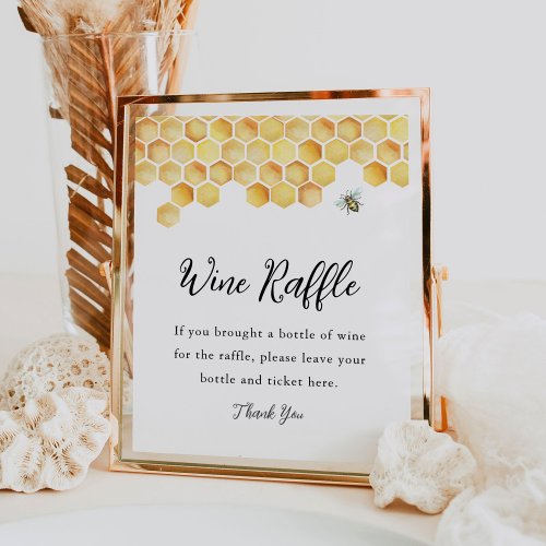 CALLA Bee Wine Raffle Bridal Shower Game Sign