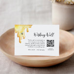 CALLA Bee Wishing Well, Honeymoon Fund QR Card<br><div class="desc">The buzz-worthy Calla Collection is specially designed for your bee-themed event! With its enchanting watercolor honeycomb and delicately dripping honey, this collection is as sweet as can be. Whether you're planning an adorable bumble bee baby shower or any other cheerful celebration, the Calla Collection adds an extra touch of sweetness,...</div>