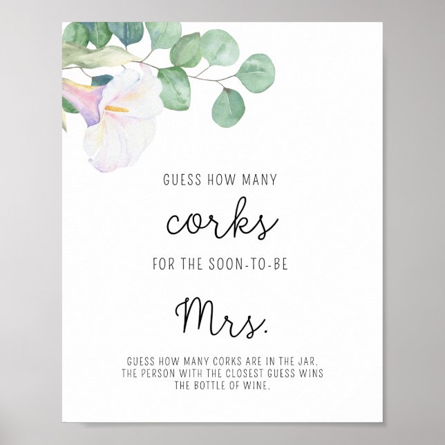 Calla - Bridal Shower Guess How Many Corks  Poster (Front)