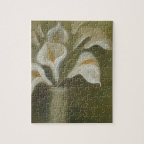 Calla Cut Flowers In A Vase Artistic Still Life Jigsaw Puzzle