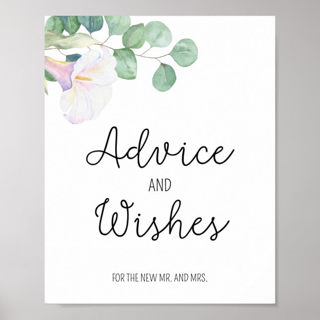 Calla flower - Advice and Wishes for Newlyweds Poster (Front)