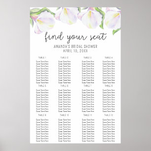 Calla flowers - Seating Chart foam board