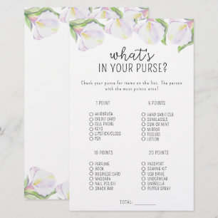 Calla flowers - What's in your purse game