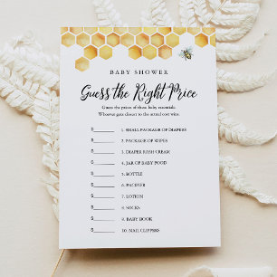 CALLA Guess the Right Price Baby Shower Game Card