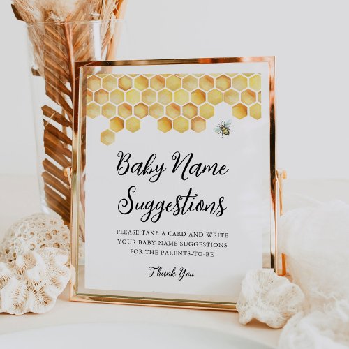 CALLA Honey Bee Baby Name Ideas Game Sign