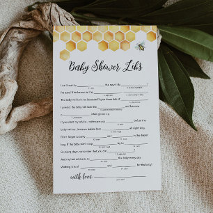 CALLA Honey Bee Baby Shower Libs Game Card