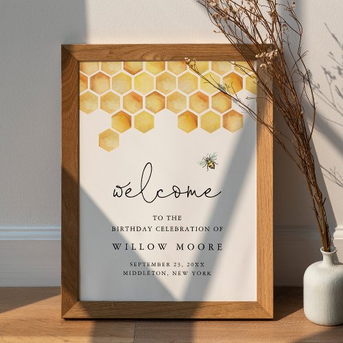 CALLA Honey Bee Birthday Party Welcome Poster