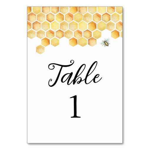 CALLA Honey Bee Table Number 3.5 x 5 | Zazzle
