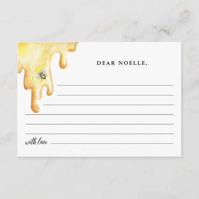 CALLA Honey Bee Time Capsule Baby Shower Card (Front)