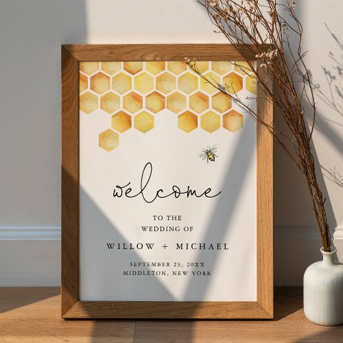 CALLA Honey Bee Wedding Welcome Poster