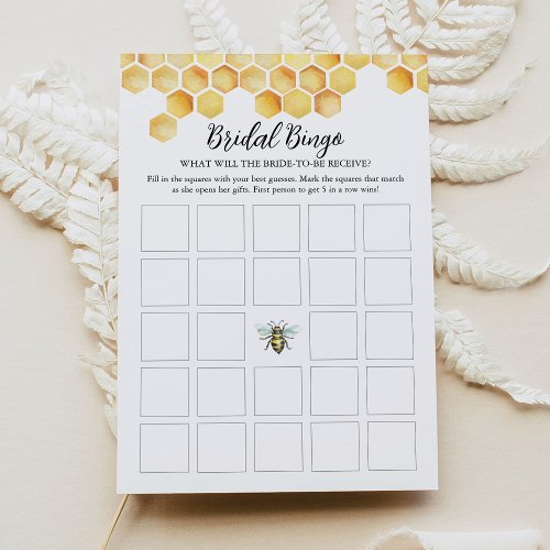 CALLA Honeycomb Bee Bridal Bingo Card