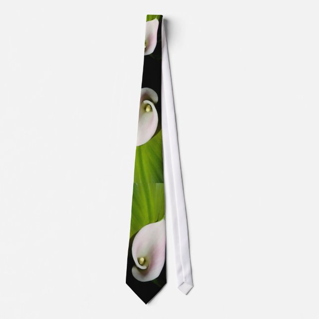 Calla Lilies and Leaves Tie (Front)