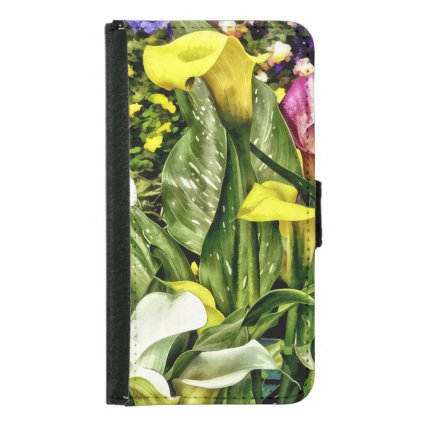 Calla Lilies and Pansies Samsung Galaxy S5 Wallet Case