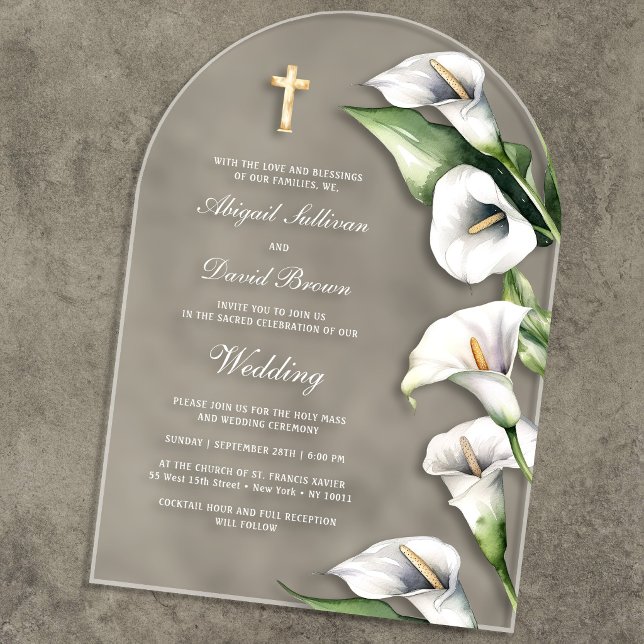 Calla Lilies Arch Wedding Acrylic Invitations (Creator Uploaded)