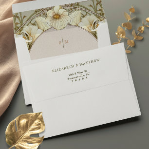 Calla Lilies Art Nouveau Vintage Cream Envelope