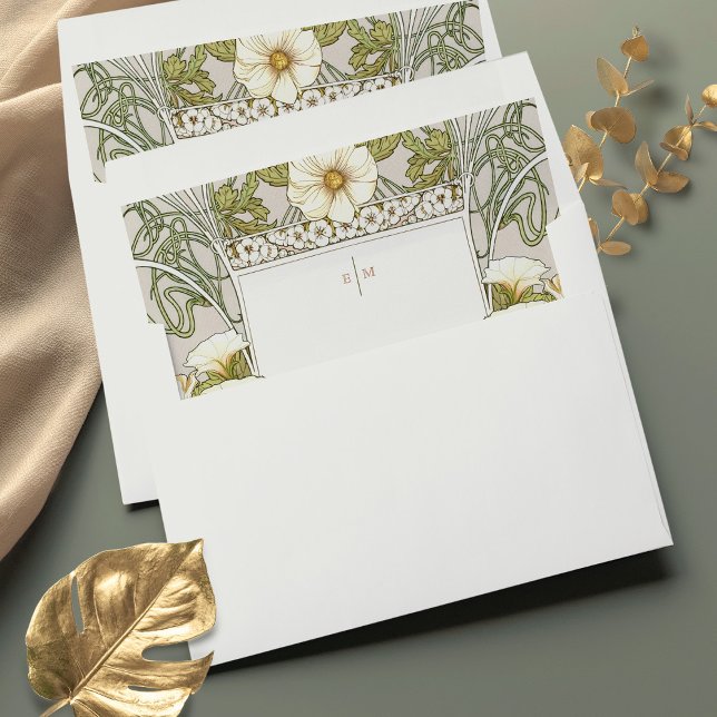Calla Lilies Art Nouveau Vintage Envelope Liner (Creator Uploaded)