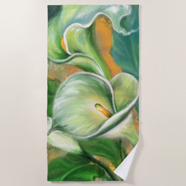 Calla Lilies Beach Towel (Front)