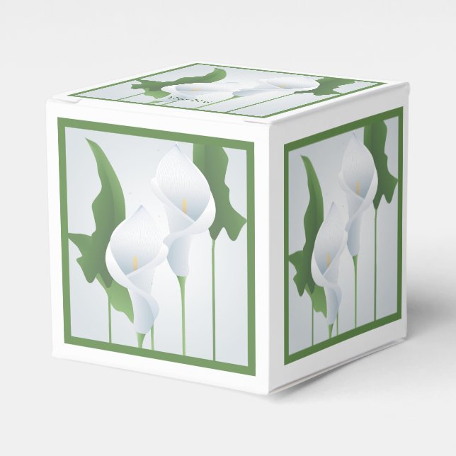 Calla Lilies Custom Party Favor Box (Front Side)