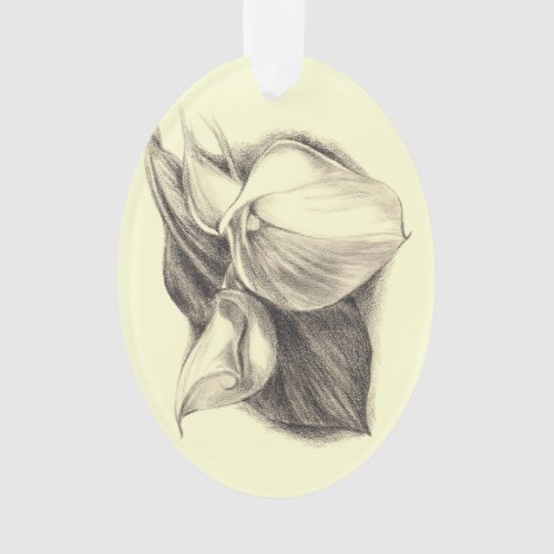 Calla Lilies Drawing Ornament