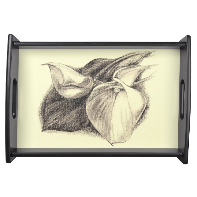 Calla Lilies Drawing Serving Tray (Front)