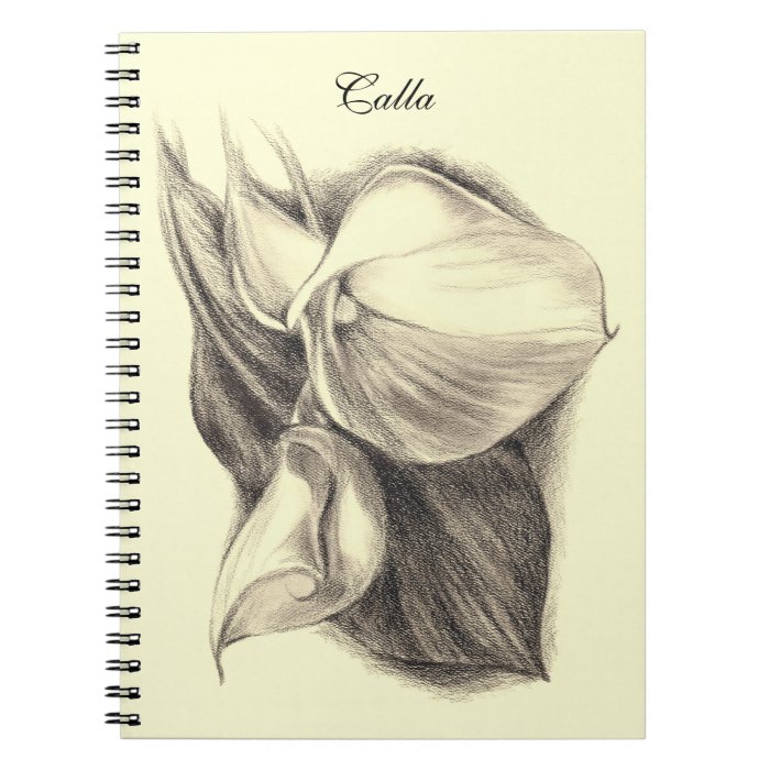 Calla Lilies Drawing Spiral Note Books