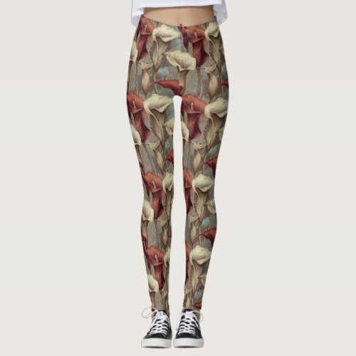 Calla lilies  Flower Athletic Calla lilies Themed  Leggings