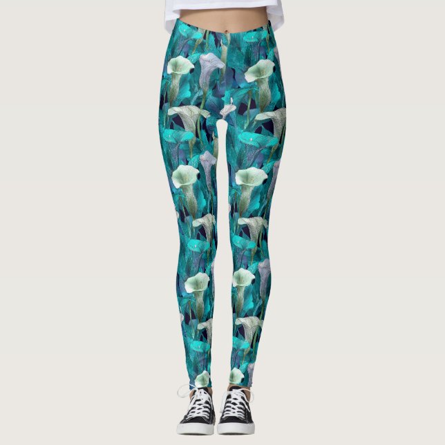 Calla lilies Flower Exercise Calla lilies Sparkle  Leggings (Front)