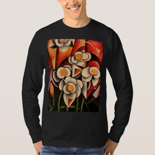 Calla Lilies Geometric Abstract In Brown Tones T_Shirt