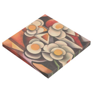 Calla Lilies Geometric Art Abstract In Brown Tones