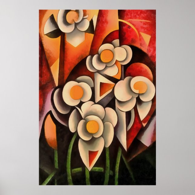 Calla Lilies Geometric Art Abstract In Brown Tones Poster (Front)